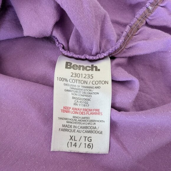BENCH Purple Scrunched Girl's T-Shirt XL (14-16) - Picture 8 of 8